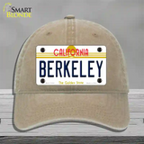 Berkeley California Novelty License Plate Hat Unconstructed Cotton / Khaki