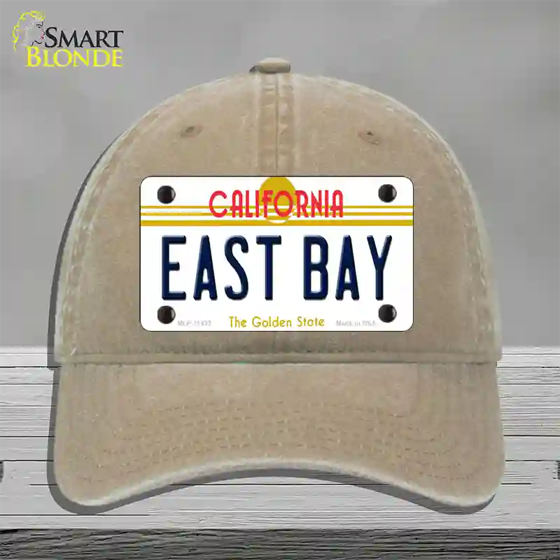 East Bay California Novelty License Plate Hat Unconstructed Cotton / Khaki