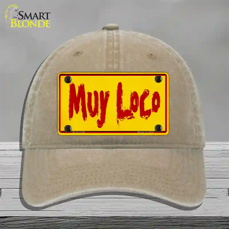 Muy Loco Novelty License Plate Hat Unconstructed Cotton / Khaki