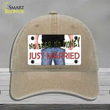 No Beer No Money Just Married Novelty License Plate Hat Unconstructed Cotton / Khaki