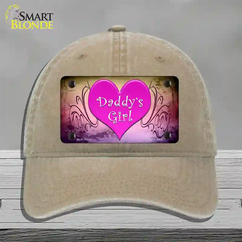 Daddys Girl Novelty License Plate Hat Unconstructed Cotton / Khaki