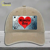 Mamas Boy Novelty License Plate Hat Unconstructed Cotton / Khaki