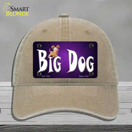 Big Dog Novelty License Plate Hat Unconstructed Cotton / Khaki