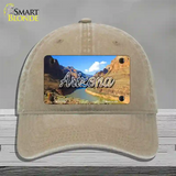 Arizona Canyon State Novelty License Plate Hat Unconstructed Cotton / Khaki