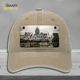 Kentucky City Skyline State Novelty License Plate Hat Unconstructed Cotton / Khaki