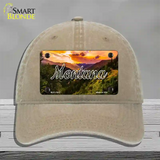 Montana Forest Sunset State Novelty License Plate Hat Unconstructed Cotton / Khaki