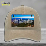 New Hampshire Mountain Range State Novelty License Plate Hat Unconstructed Cotton / Khaki