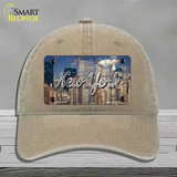 New York City Skyline State Novelty License Plate Hat Unconstructed Cotton / Khaki