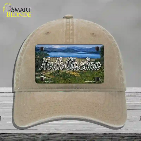 North Carolina Dam State Novelty License Plate Hat Unconstructed Cotton / Khaki