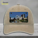 Ohio River City Skyline State Novelty License Plate Hat Unconstructed Cotton / Khaki