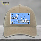 Cat Lover Novelty License Plate Hat Unconstructed Cotton / Khaki