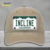 Incline Colorado Novelty License Plate Hat Unconstructed Cotton / Khaki