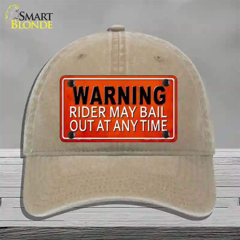 Rider May Bail Novelty License Plate Hat Unconstructed Cotton / Khaki