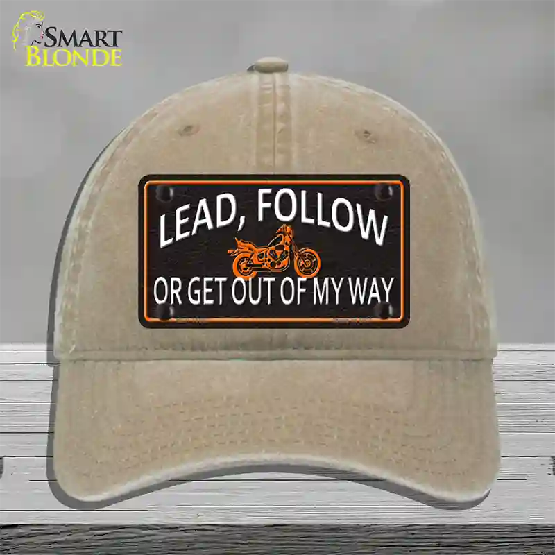 Lead Follow Novelty License Plate Hat Unconstructed Cotton / Khaki