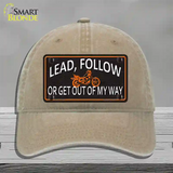 Lead Follow Novelty License Plate Hat Unconstructed Cotton / Khaki