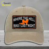 Where The Hell Novelty License Plate Hat Unconstructed Cotton / Khaki