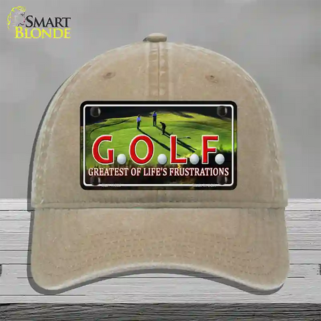 GOLF Novelty License Plate Hat Unconstructed Cotton / Khaki