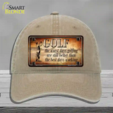 Golf The Worst Days Novelty License Plate Hat Unconstructed Cotton / Khaki