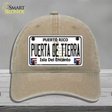 Puerta De Tierra Puerto Rico Novelty License Plate Hat Unconstructed Cotton / Khaki