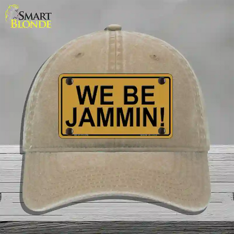 We Be Jammin Novelty License Plate Hat Unconstructed Cotton / Khaki