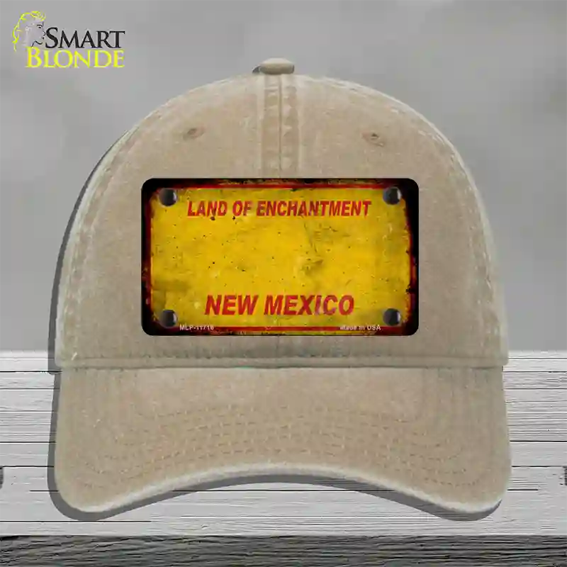 New Mexico Rusty Blank Novelty License Plate Hat Unconstructed Cotton / Khaki