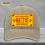 Native New Mexico Yellow State Novelty License Plate Hat Unconstructed Cotton / Khaki