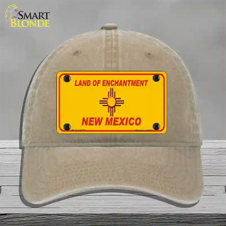 New Mexico Blank Yellow State Novelty License Plate Hat Unconstructed Cotton / Khaki