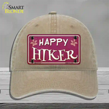 Happy Hiker Novelty License Plate Hat Unconstructed Cotton / Khaki