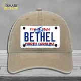 Bethel North Carolina State Novelty License Plate Hat Unconstructed Cotton / Khaki