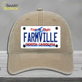 Farmville North Carolina State Novelty License Plate Hat Unconstructed Cotton / Khaki