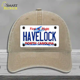 Havelock North Carolina State Novelty License Plate Hat Unconstructed Cotton / Khaki