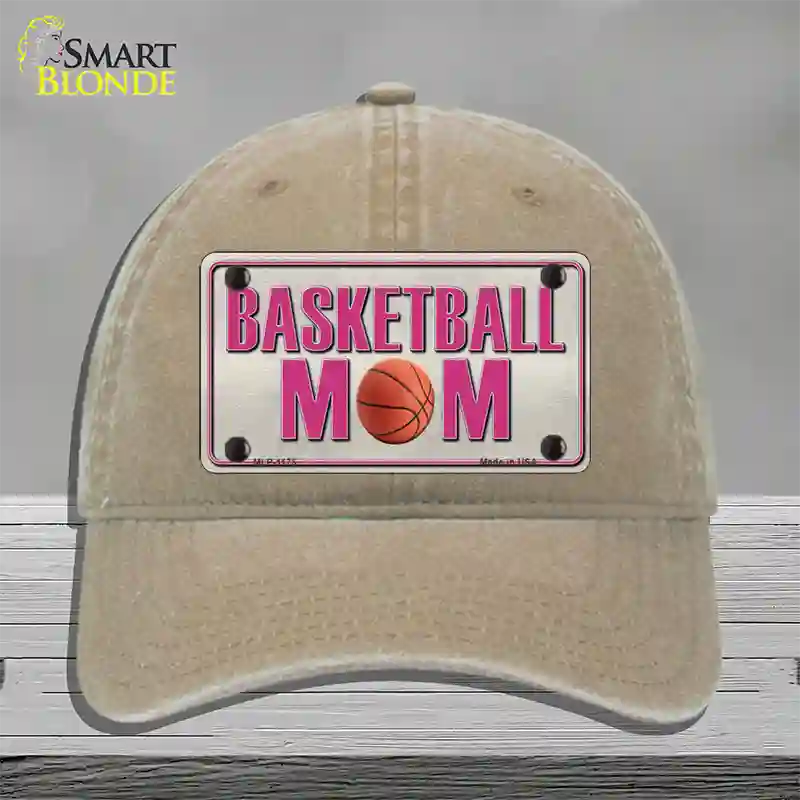 Basketball Mom Novelty License Plate Hat Unconstructed Cotton / Khaki