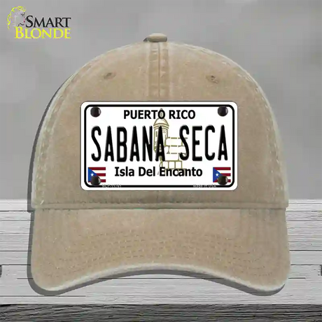 Sabana Seca Puerto Rico State Novelty License Plate Hat Unconstructed Cotton / Khaki