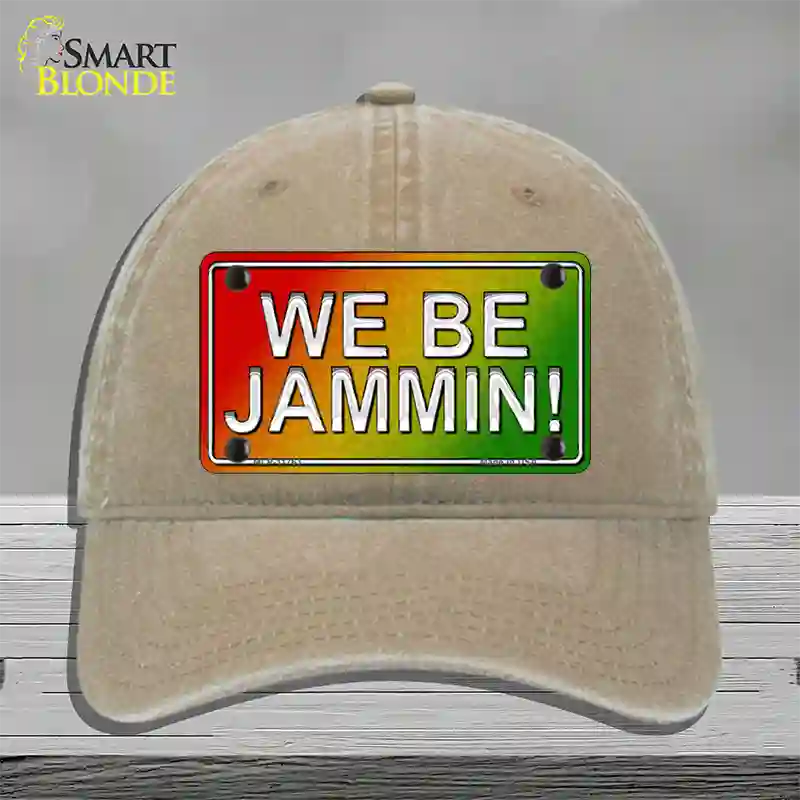 We Be Jammin Rasta Novelty License Plate Hat Unconstructed Cotton / Khaki