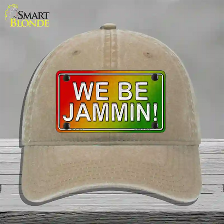 We Be Jammin Rasta Novelty License Plate Hat Unconstructed Cotton / Khaki