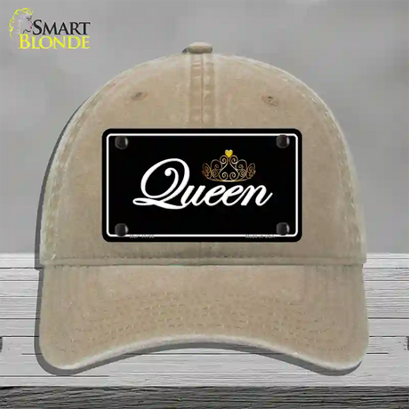 Queen Novelty License Plate Hat Unconstructed Cotton / Khaki