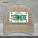 Tierra Verde Florida Novelty License Plate Hat Unconstructed Cotton / Khaki