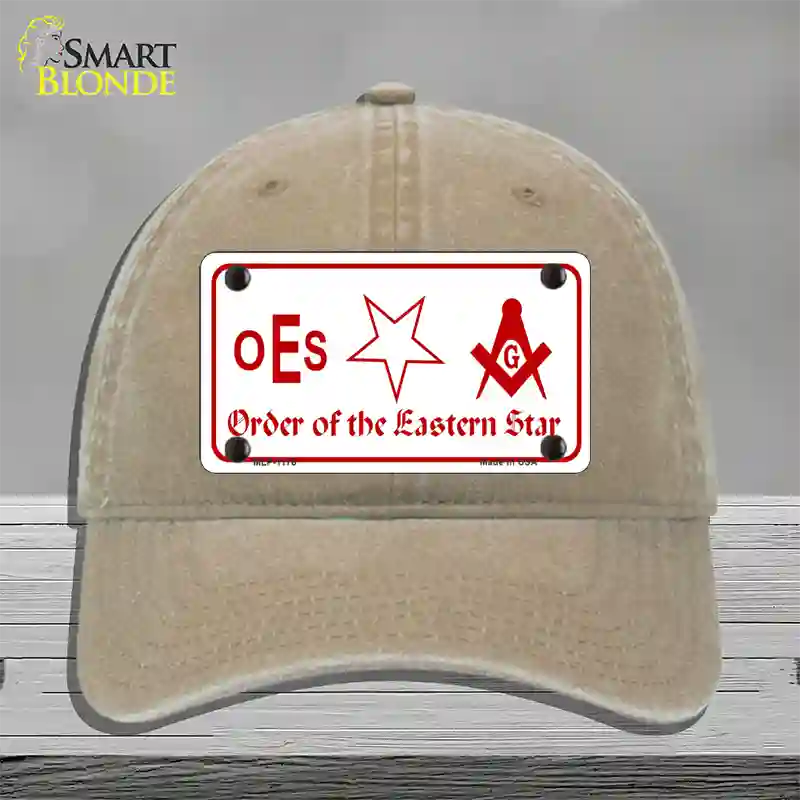 Order Of The Eastern Star Novelty License Plate Hat Unconstructed Cotton / Khaki