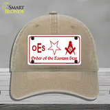 Order Of The Eastern Star Novelty License Plate Hat Unconstructed Cotton / Khaki