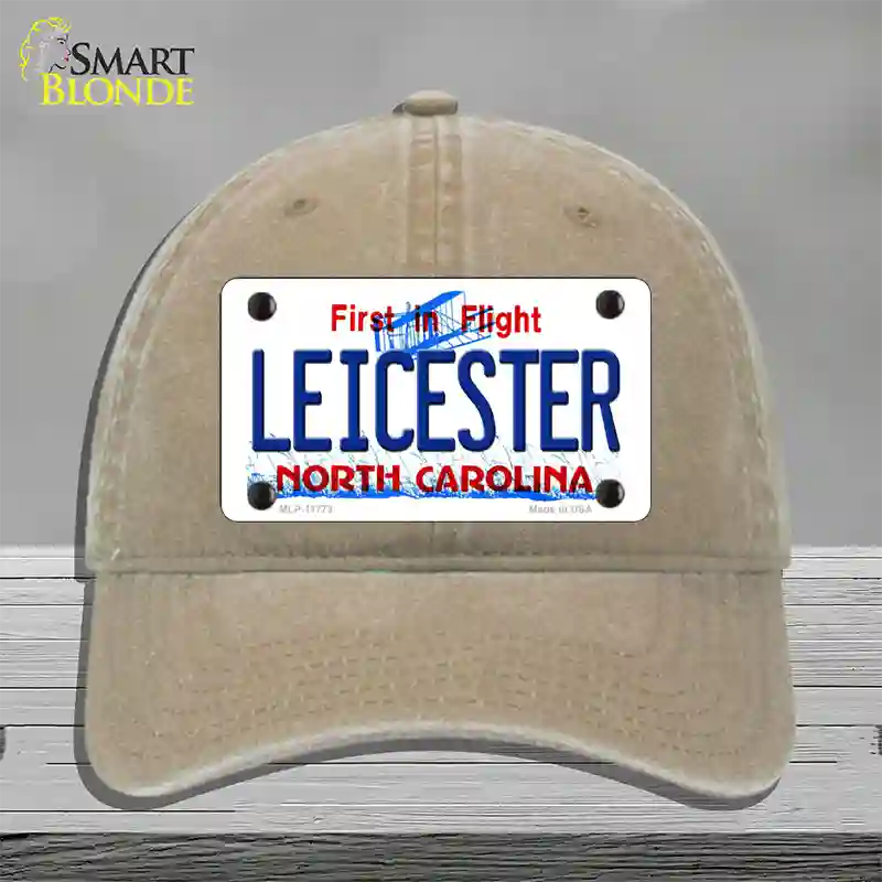 Leicester North Carolina State Novelty License Plate Hat Unconstructed Cotton / Khaki