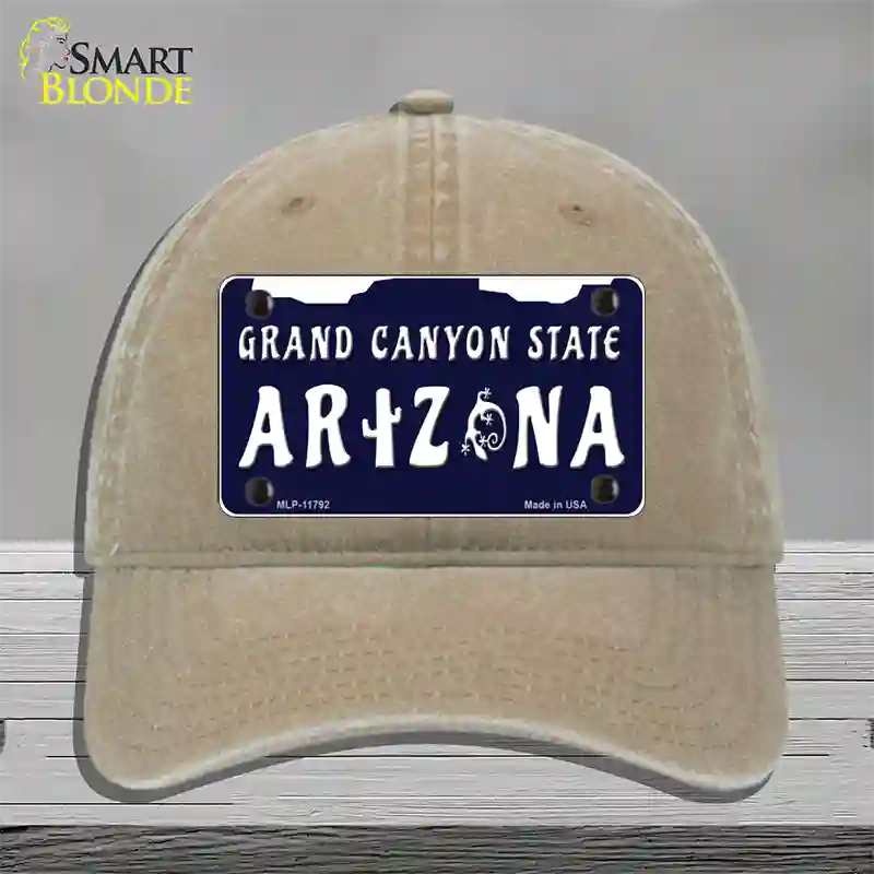 Arizona Grand Canyon State Novelty License Plate Hat Unconstructed Cotton / Khaki