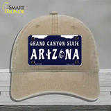 Arizona Grand Canyon State Novelty License Plate Hat Unconstructed Cotton / Khaki