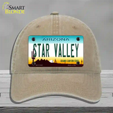 Star Valley Arizona Novelty License Plate Hat Unconstructed Cotton / Khaki