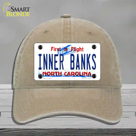 Inner Banks North Carolina Novelty License Plate Hat Unconstructed Cotton / Khaki