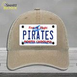 Pirates North Carolina Novelty License Plate Hat Unconstructed Cotton / Khaki