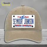 Seymour Johnson North Carolina Novelty License Plate Hat Unconstructed Cotton / Khaki