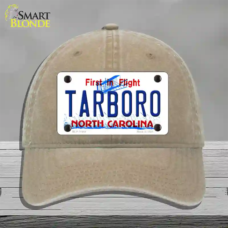 Tarboro North Carolina Novelty License Plate Hat Unconstructed Cotton / Khaki