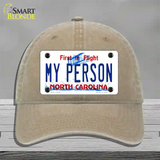 My Person North Carolina Novelty License Plate Hat Unconstructed Cotton / Khaki