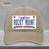 Rocky Mount North Carolina Novelty License Plate Hat Unconstructed Cotton / Khaki