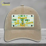 Be A Pineapple Novelty License Plate Hat Unconstructed Cotton / Khaki